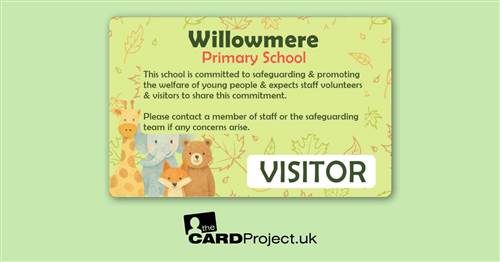 Primary School Jungle Animal Visitor Card